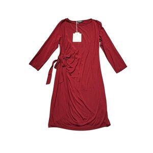 Pietro Brunelli Vermont Side Tie Maternity Dress Size Medium Wine Italy Holiday